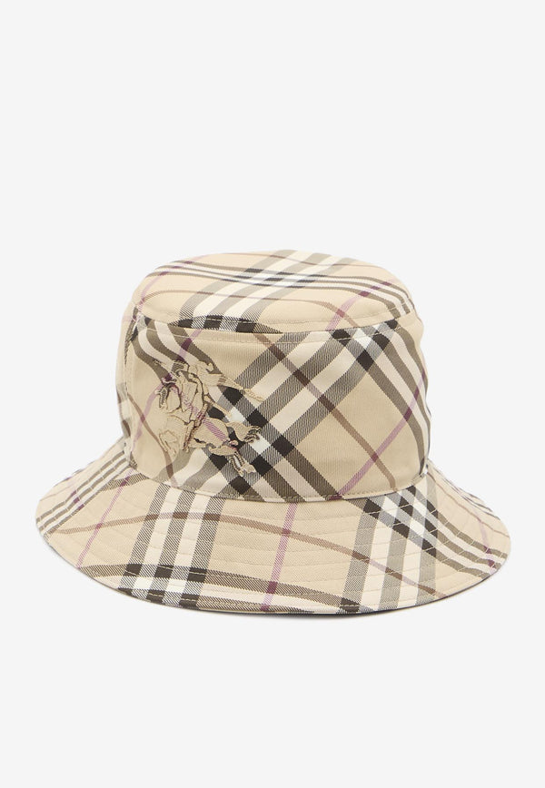 Burberry EKD Patch Checked Bucket Hat Beige 8103382--A5686