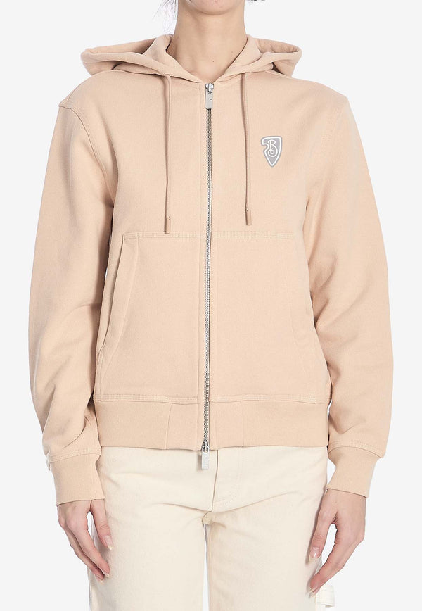 Burberry EKD Zip-Up Hooded Sweatshirt Beige 8104710--C1789