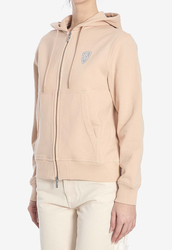 Burberry EKD Zip-Up Hooded Sweatshirt Beige 8104710--C1789