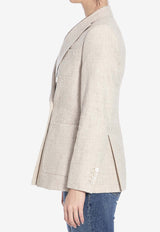 Max Mara Targa Double-Breasted Linen Blazer Beige 2511041181600-10318-001