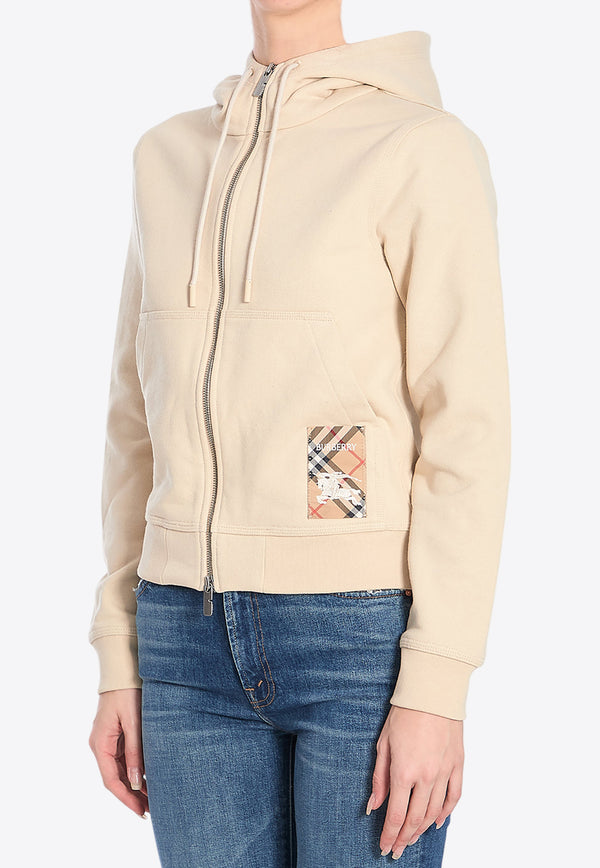 Burberry Check Label Hooded Sweatshirt Sand 8103498--A4186