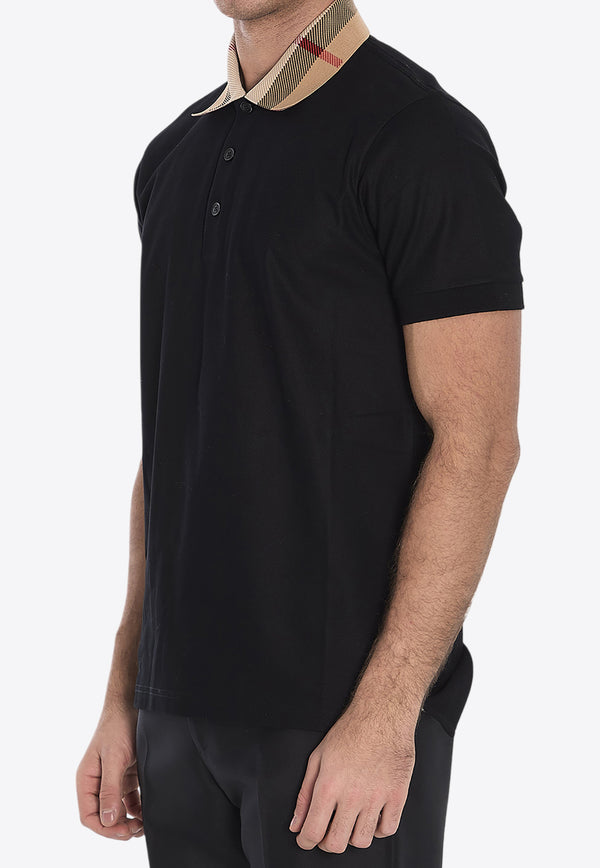 Burberry Check Collar Polo T-shirt Black 8071620--A1189