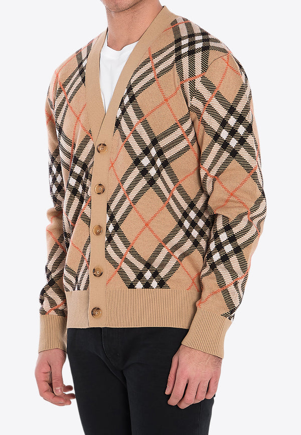 Burberry Signature Check Wool-Blend Cardigan Beige 8093494--B9368