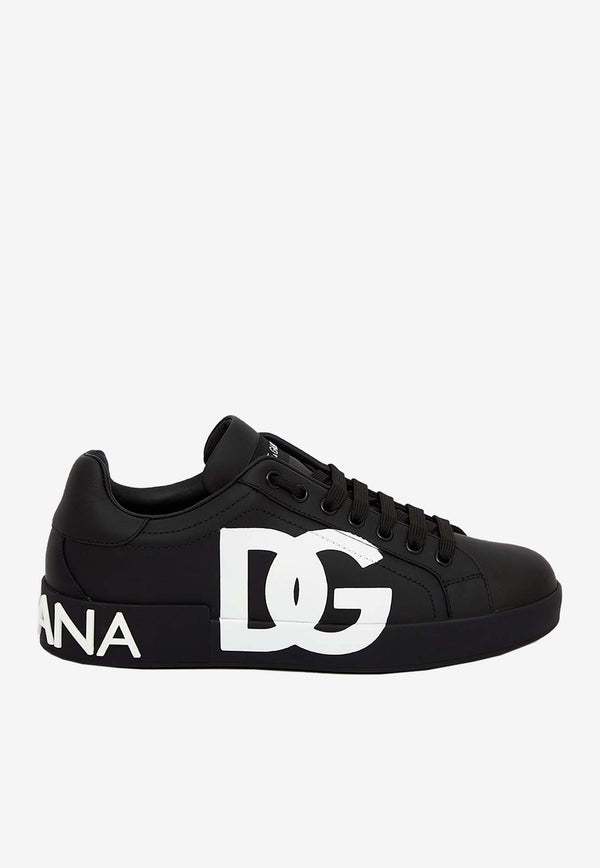 Dolce & Gabbana Portofino DG Logo Low-Top Sneakers Black CS1772-AC330-8B956