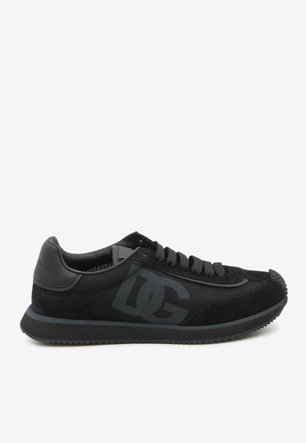 Dolce & Gabbana DG Cushion Suede and Mesh Low-Top Sneakers Black CS2288-A5355-8B956