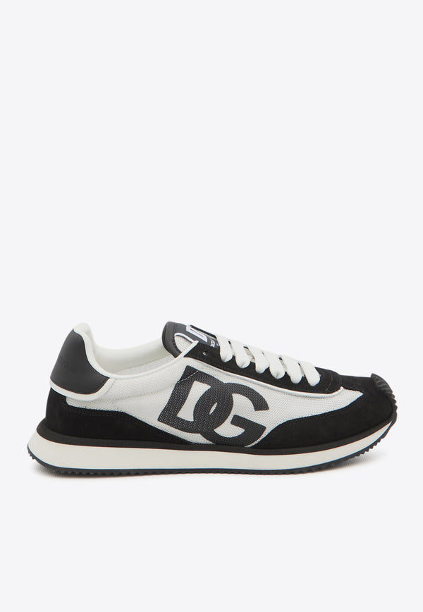 Dolce & Gabbana DG Cushion Suede and Mesh Low-Top Sneakers Monochrome CS2288-A5355-8I050