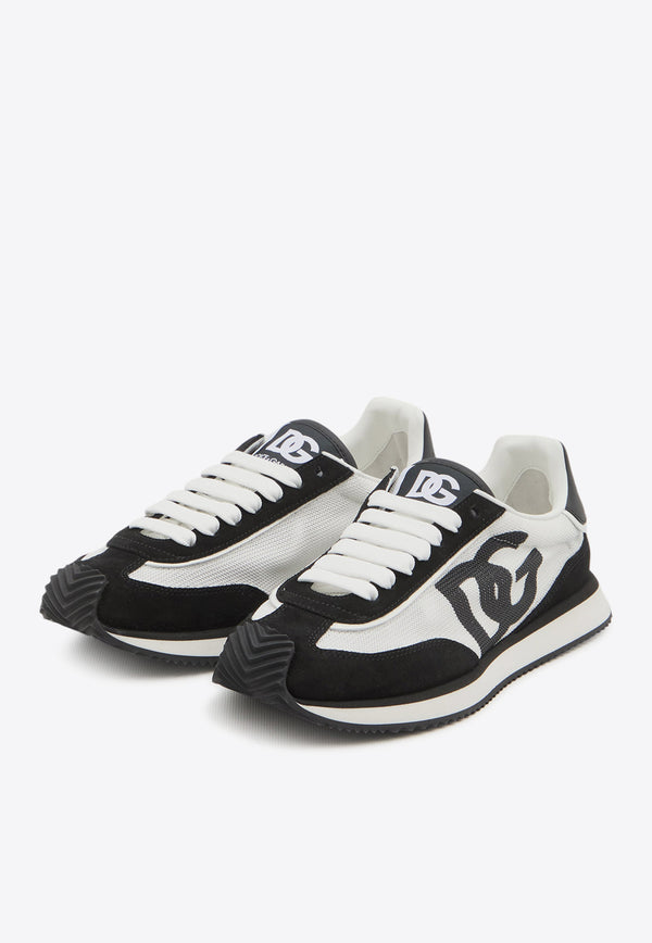 Dolce & Gabbana DG Cushion Suede and Mesh Low-Top Sneakers Monochrome CS2288-A5355-8I050