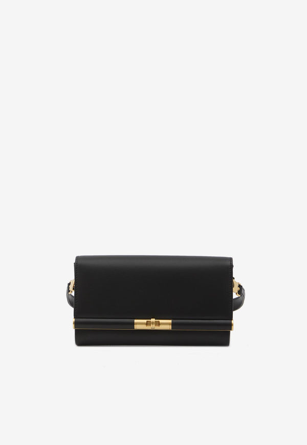 Dolce & Gabbana Marlene Grained Leather Clutch Black BB7756-A3G19-80999