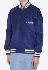 Valentino Chez Logo Bomber Jacket Blue 6V3CIM22-5CM-G88