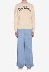 Valentino VLogo Wide-Leg Pants Light Blue 6V3DD03U-ALM-508