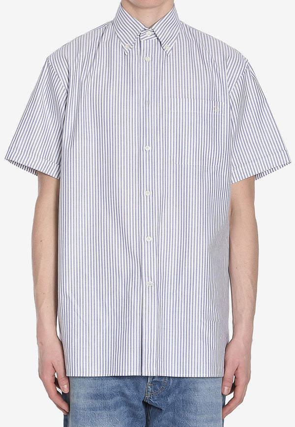 Valentino Short-Sleeved Stripe Shirt Light Blue 6V3AAIA0-AKT-QT7