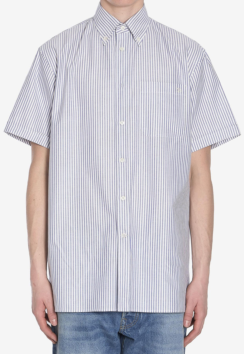 Valentino Short-Sleeved Stripe Shirt Light Blue 6V3AAIA0-AKT-QT7