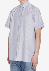 Valentino Short-Sleeved Stripe Shirt Light Blue 6V3AAIA0-AKT-QT7