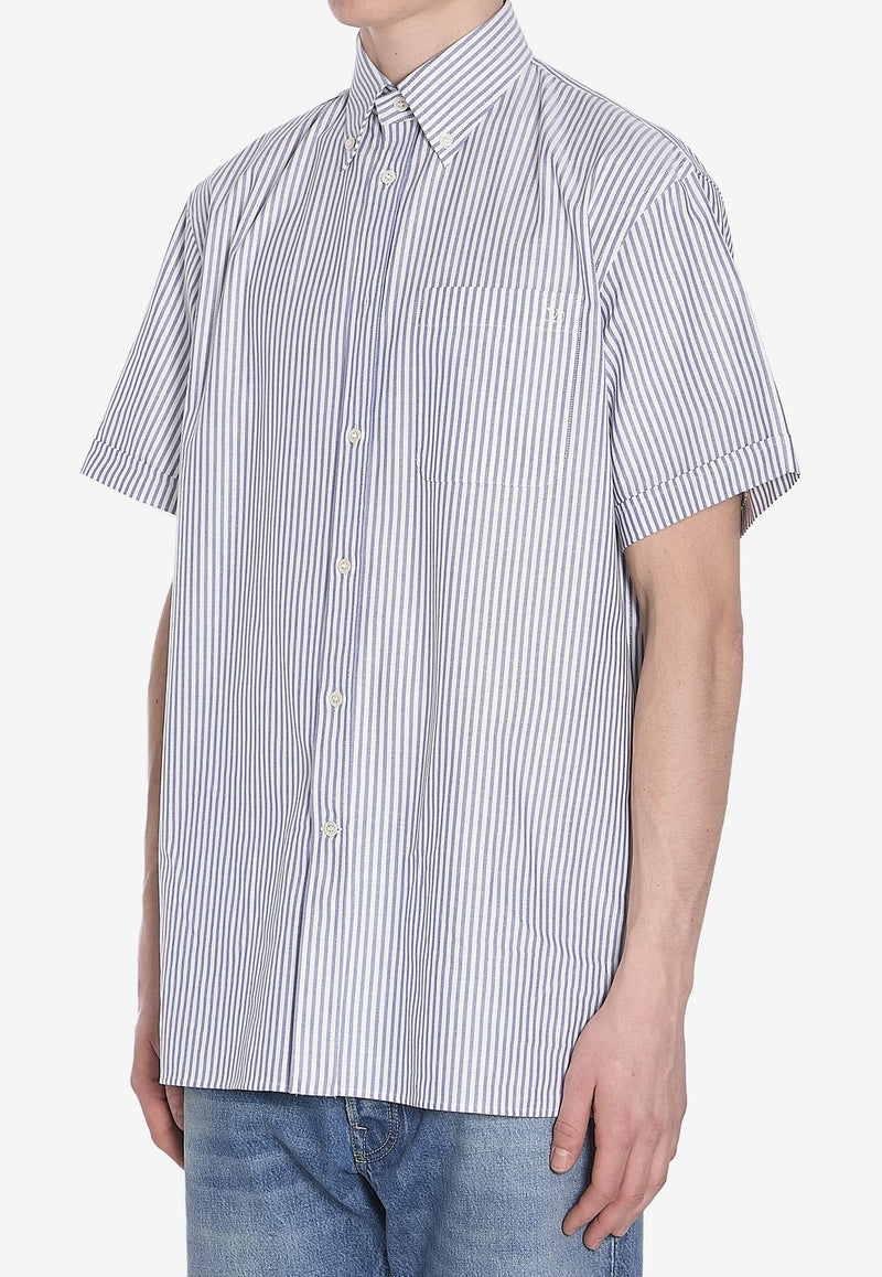 Valentino Short-Sleeved Stripe Shirt Light Blue 6V3AAIA0-AKT-QT7