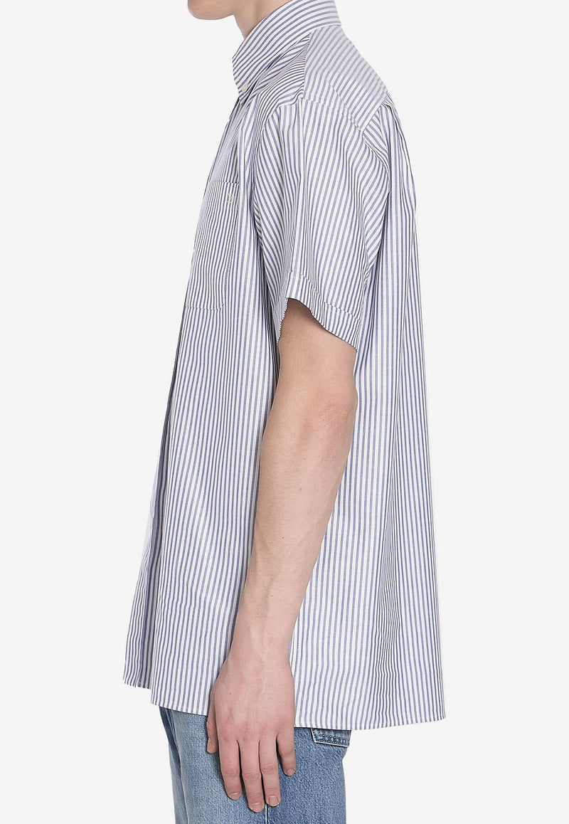 Valentino Short-Sleeved Stripe Shirt Light Blue 6V3AAIA0-AKT-QT7