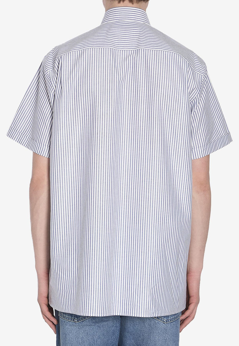 Valentino Short-Sleeved Stripe Shirt Light Blue 6V3AAIA0-AKT-QT7