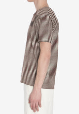 Valentino Chez Logo Striped T-shirt Cream 6V3MG16S-APY-RGU