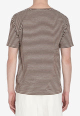 Valentino Chez Logo Striped T-shirt Cream 6V3MG16S-APY-RGU