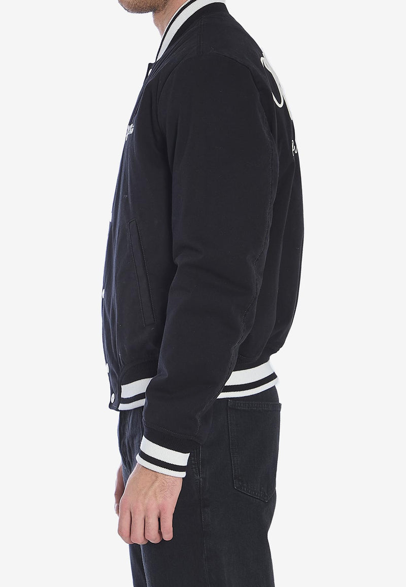 Off-White Varsity Souvenir Jacket   Black OMEH05FC99-FAB001-1001