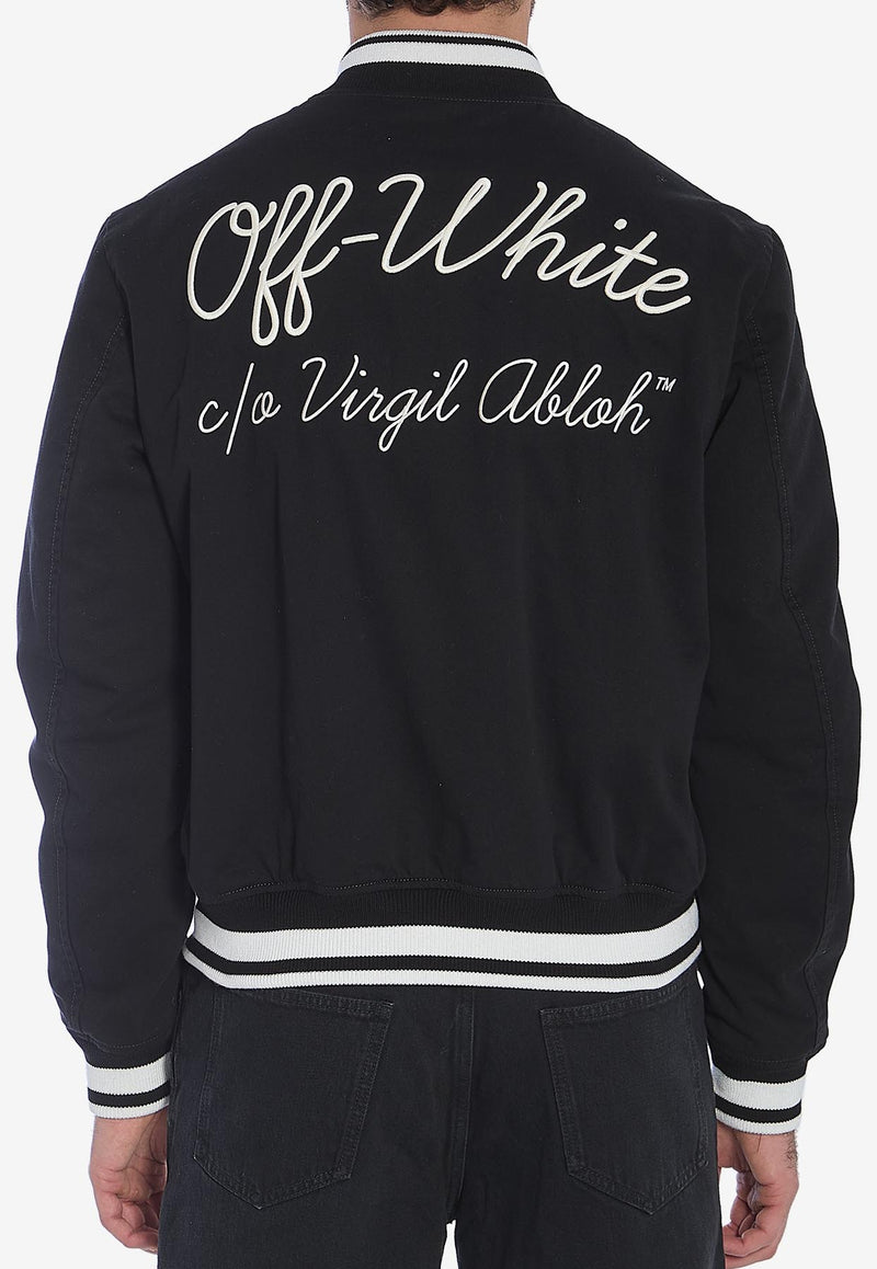 Off-White Varsity Souvenir Jacket   Black OMEH05FC99-FAB001-1001
