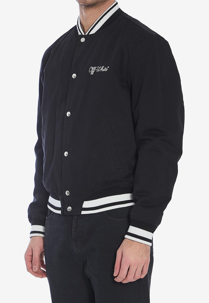 Off-White Varsity Souvenir Jacket   Black OMEH05FC99-FAB001-1001