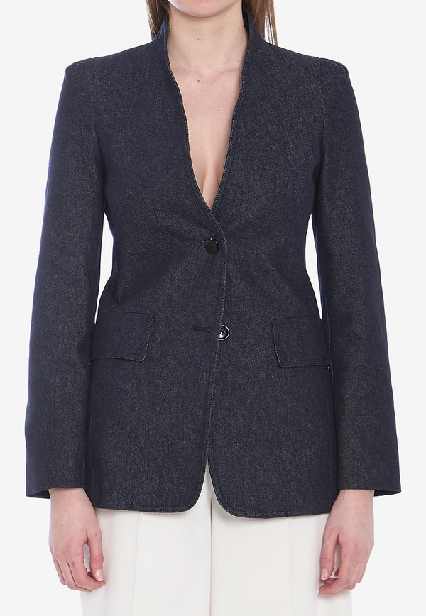 Max Mara Single-Breasted Slim Blazer Blue 2511041093600-10742-001