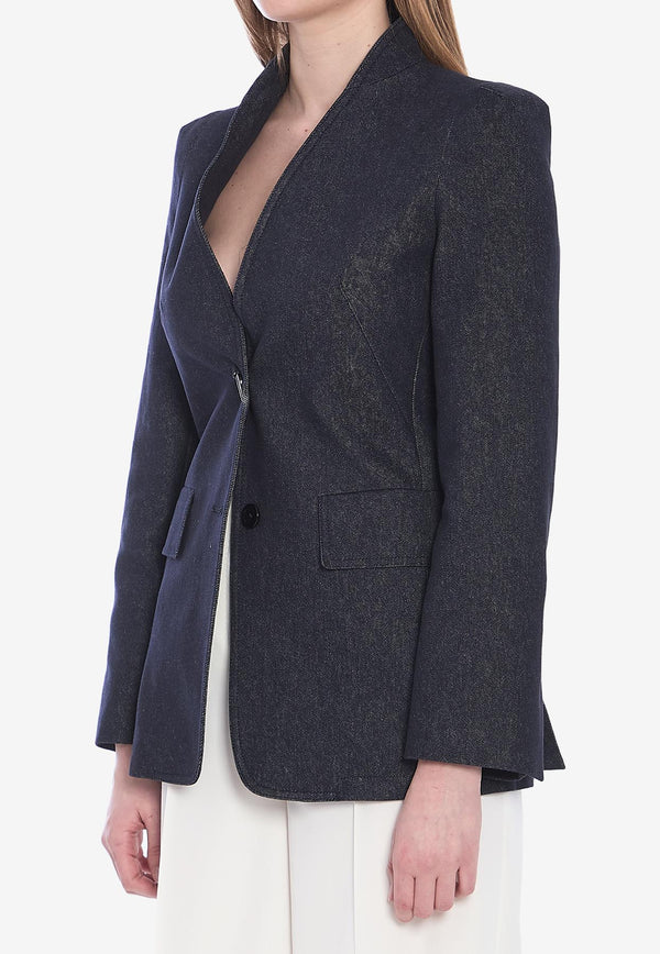 Max Mara Single-Breasted Slim Blazer Blue 2511041093600-10742-001