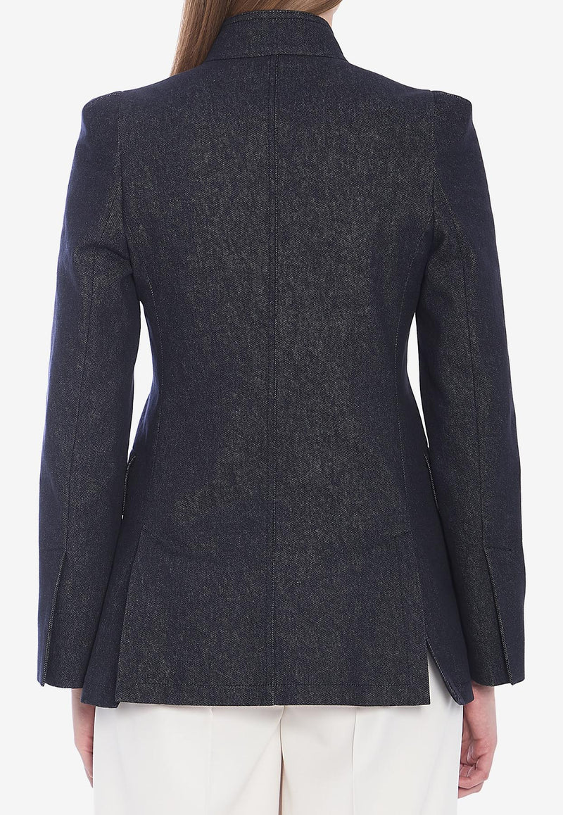 Max Mara Single-Breasted Slim Blazer Blue 2511041093600-10742-001