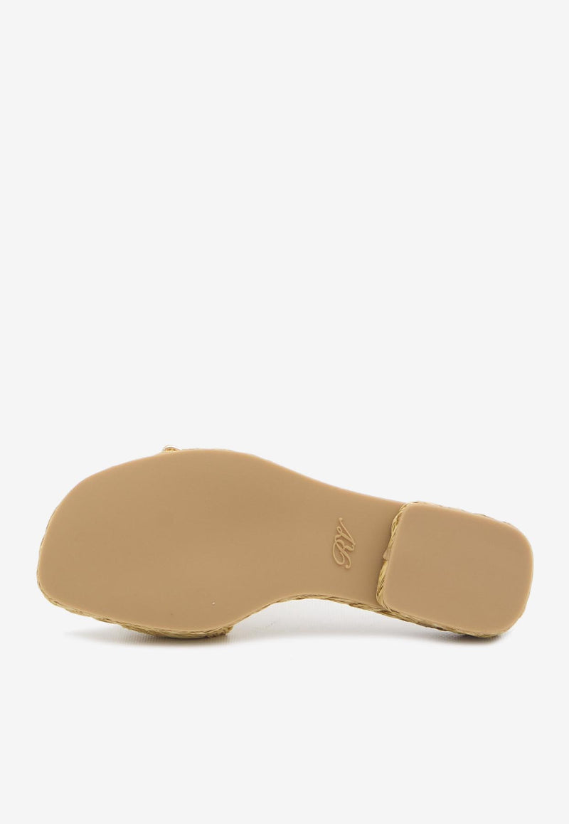 Roger Vivier Crystal Embellished Buckle Sandals Beige RVW774420406-D1C-C013