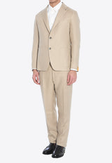 Tagliatore Single-Breasted Linen Suit Brown 2SMC22K01-340021-ET811