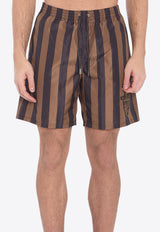 Fendi Crest Striped Swim Shorts Multicolor FXB134-AU8M-F13IZ