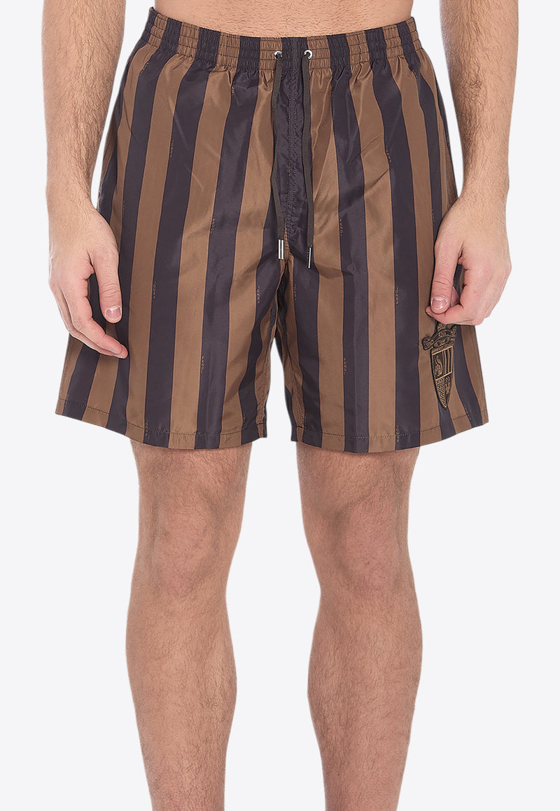 Fendi Crest Striped Swim Shorts Multicolor FXB134-AU8M-F13IZ