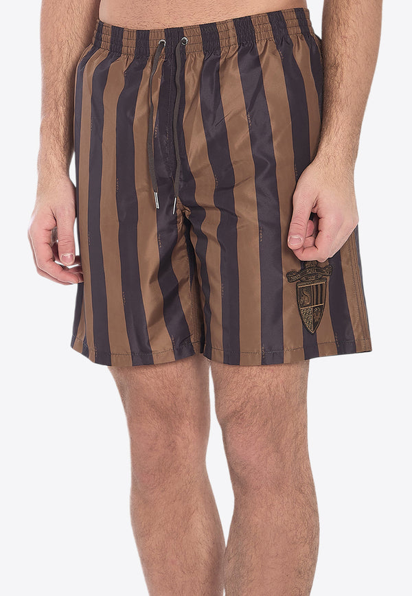 Fendi Crest Striped Swim Shorts Multicolor FXB134-AU8M-F13IZ