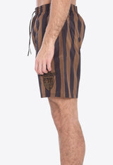 Fendi Crest Striped Swim Shorts Multicolor FXB134-AU8M-F13IZ