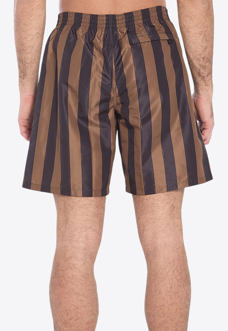 Fendi Crest Striped Swim Shorts Multicolor FXB134-AU8M-F13IZ
