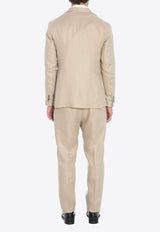 Tagliatore Single-Breasted Linen Suit Brown 2SMC22K01-340021-ET811