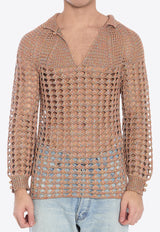 Valentino Perforated-Knit Sweater Beige 6V0KC34A-AUT-AH2
