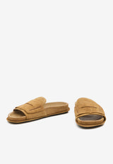 Jacquemus Mocassin Croc-Embossed Flat Sandals Camel 255FO1724355--830