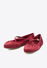 Dolce & Gabbana Vally Satin Ballet Flats Red CB0258-AD160-8S297