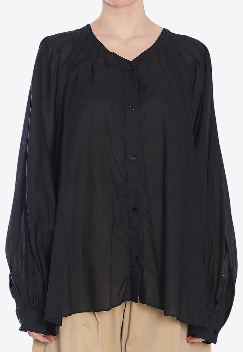 TheLatest Biro Buttoned Blouse  Black 6003T0172-LNTP-T0002