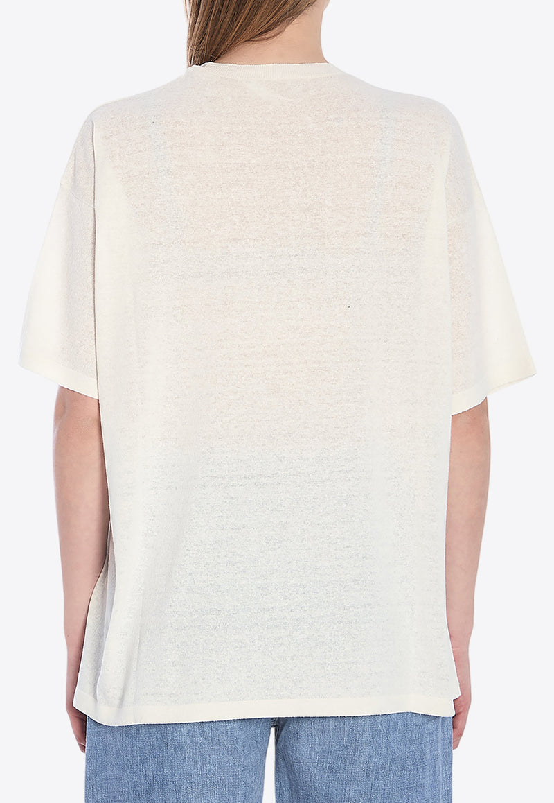 The Row Jockton Silk Blend T-shirt White 8874-Y901-WHT