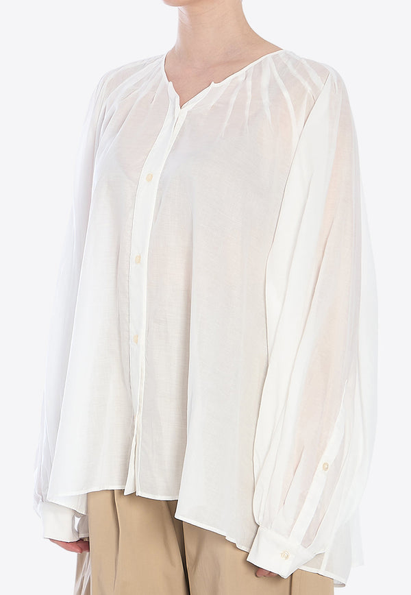 TheLatest Biro Oversized Blouse  White 6003T0172-LNTP-T0001