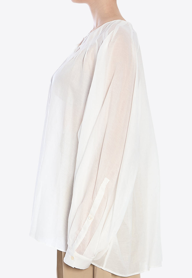 TheLatest Biro Oversized Blouse  White 6003T0172-LNTP-T0001