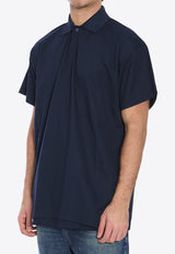 Balenciaga Intertwined Logo Embroidered Polo T-shirt Blue 813299-TRVW4-8065