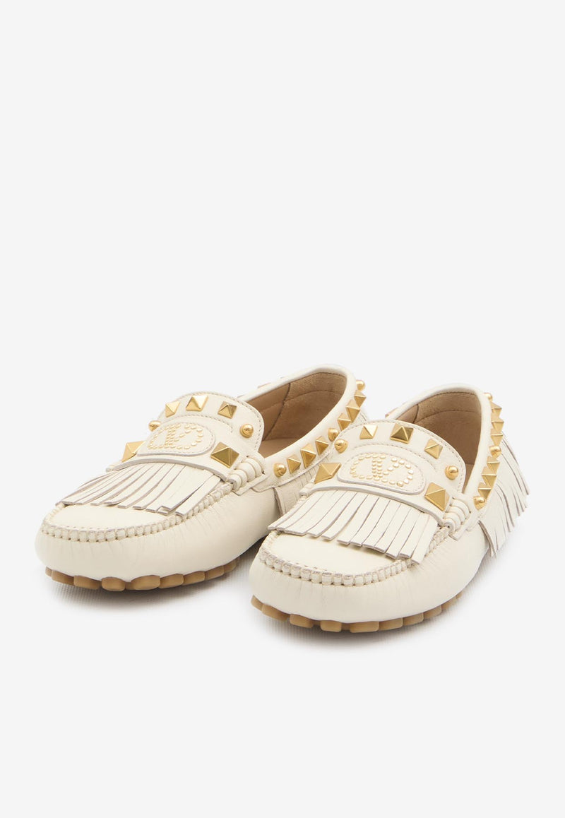 Valentino Plaster Caster Leather Loafers  Cream 6W2S0LL2-FFW-098