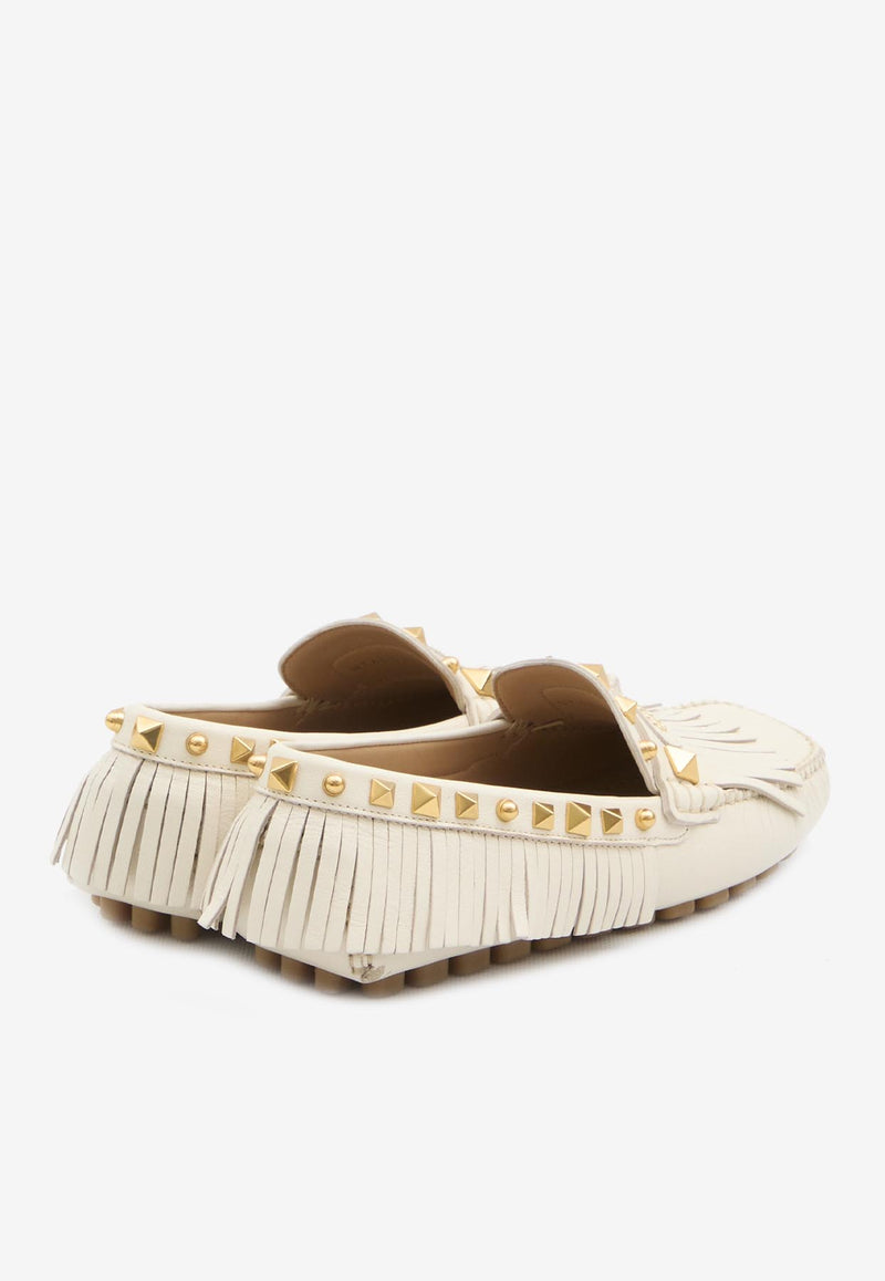 Valentino Plaster Caster Leather Loafers  Cream 6W2S0LL2-FFW-098