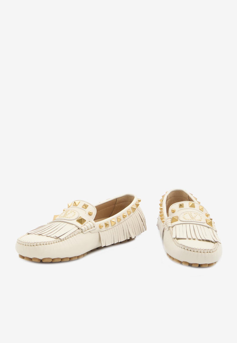 Valentino Plaster Caster Leather Loafers  Cream 6W2S0LL2-FFW-098