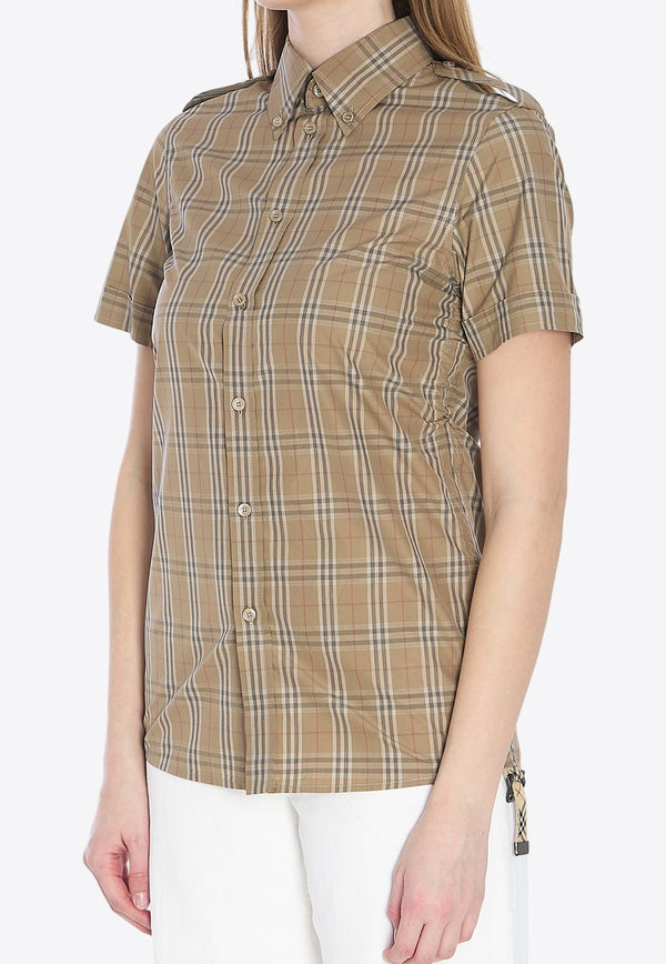 Burberry Checked Short-Sleeved Shirt  Brown 8107968--C2044