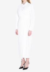 Max Mara Balzac Long-Sleeved Midi Shirt Dress White 2511221053600-10296-002