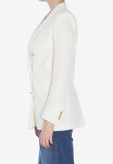 Tagliatore Double-Breasted Linen Blazer White JJASMINE10B-340021-EX818